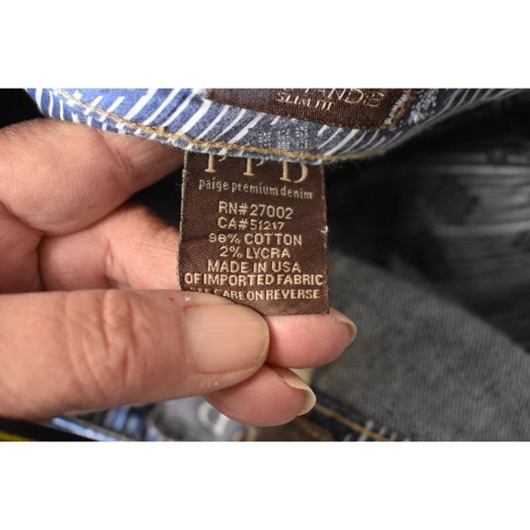 Men's Paige Premium Denim Normandie Slim Fit Blue Jeans 31 - Picture 8 of 9